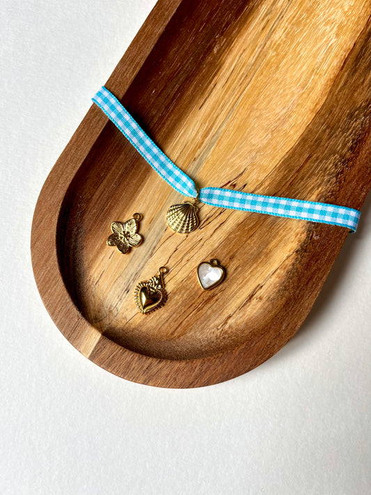 Le collier Vichy - bleu horizon