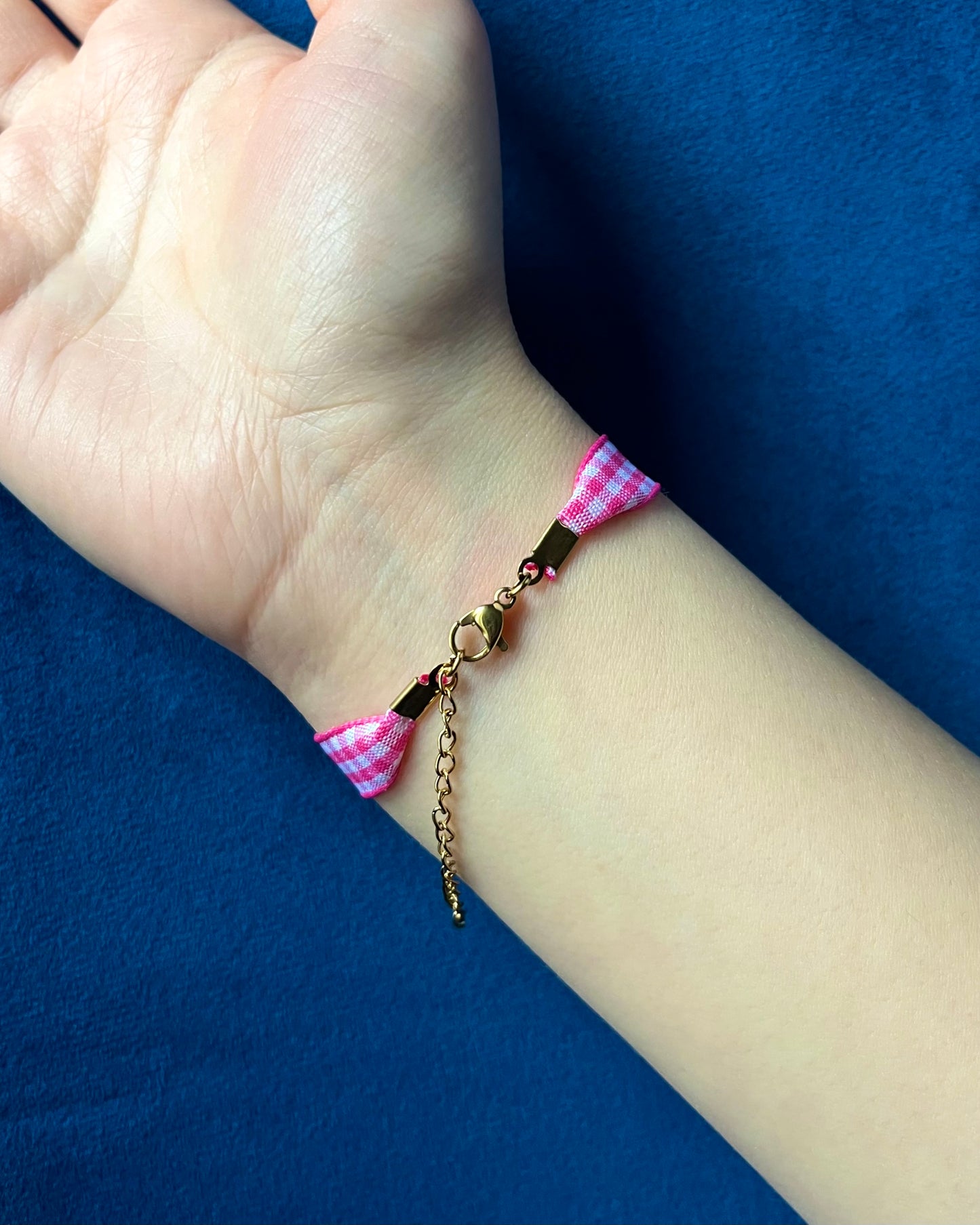 Le bracelet Vichy - rose dahlia