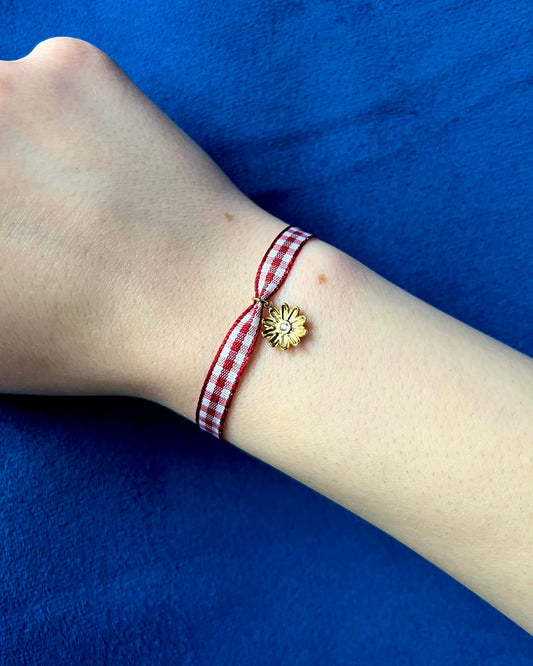 Bracelet VICHY Rouge / Fin