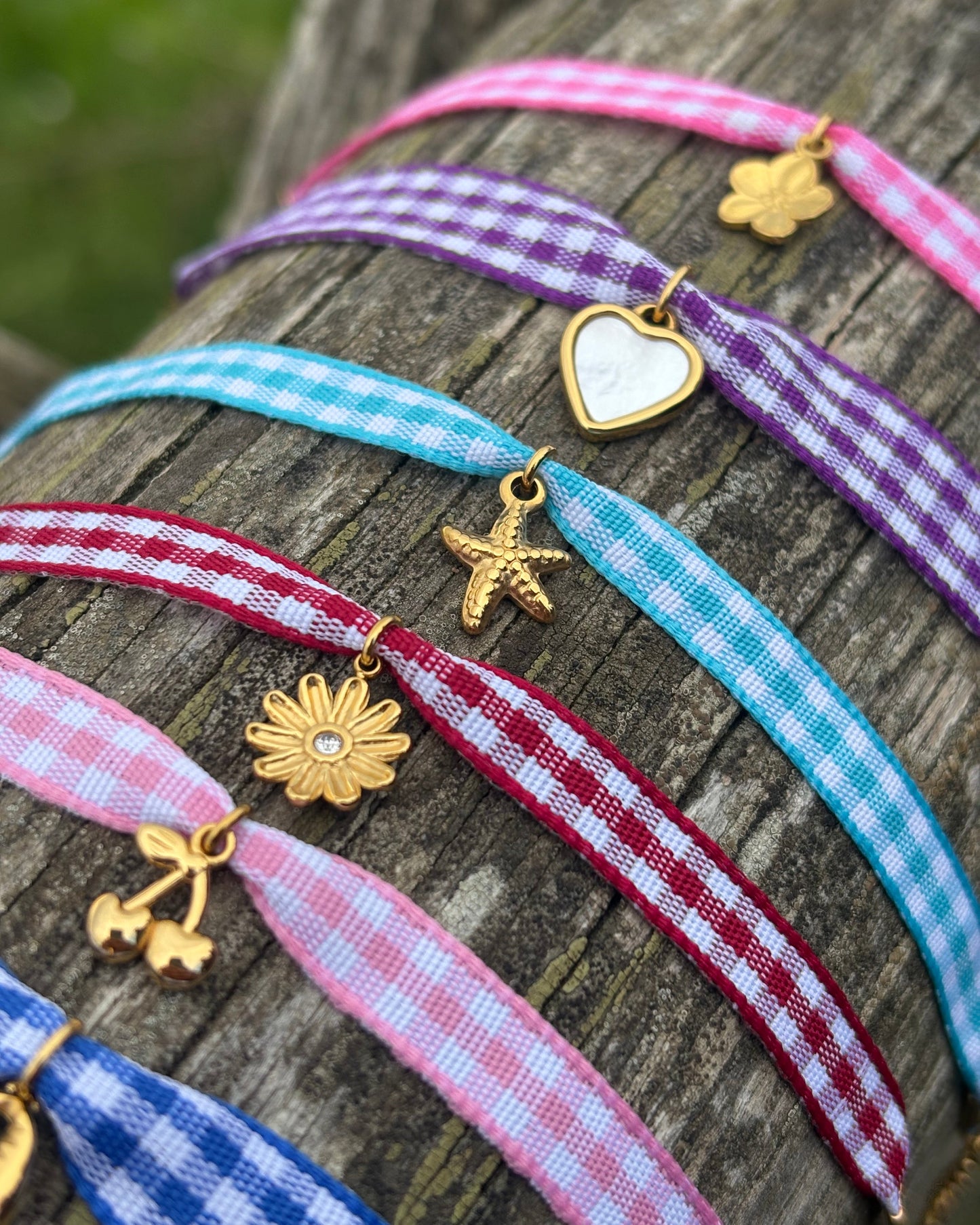 Le bracelet Vichy - bleu ciel