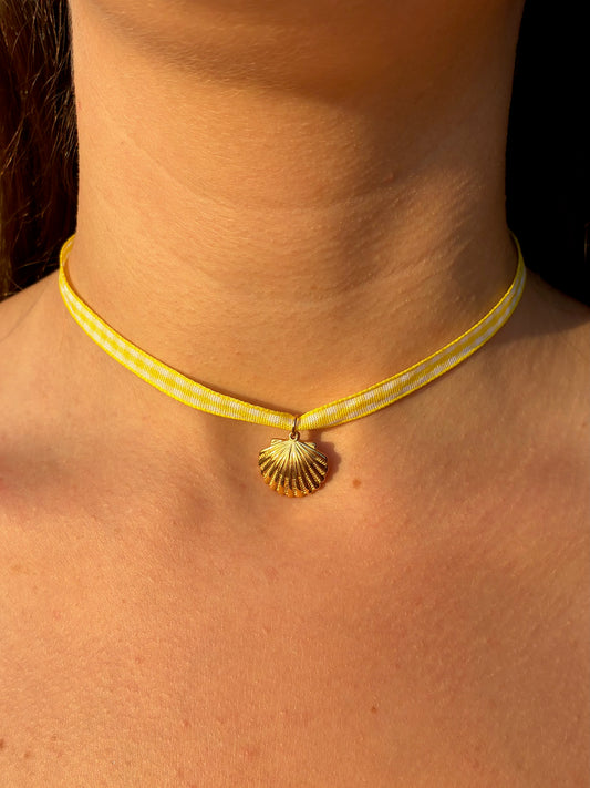 Le collier Vichy - jaune