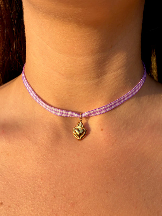 Le collier Vichy - lila