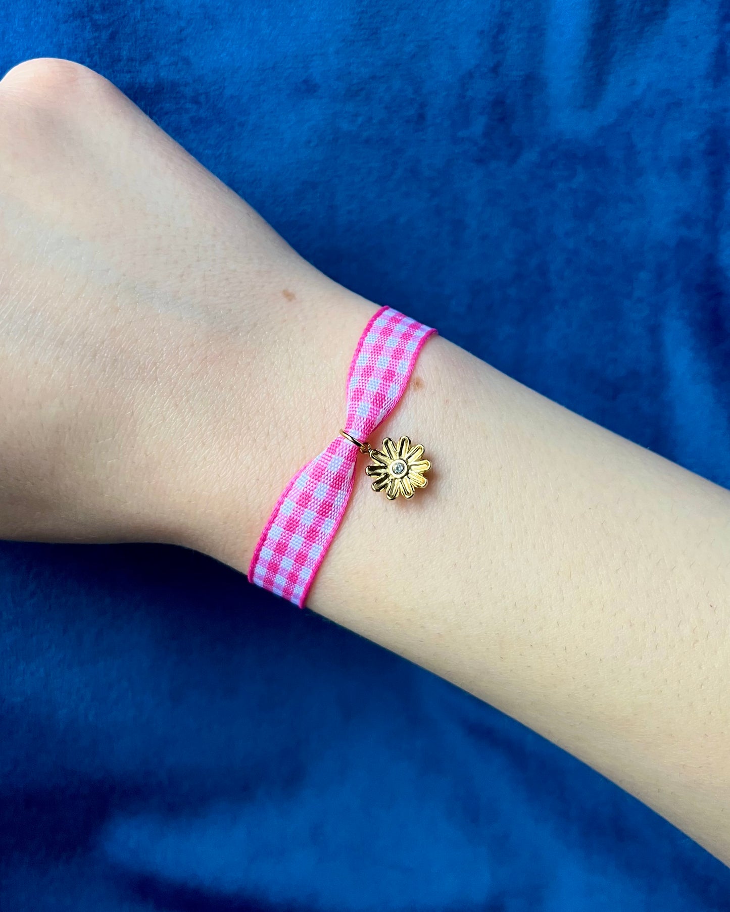 Bracelet VICHY Rose / Épais
