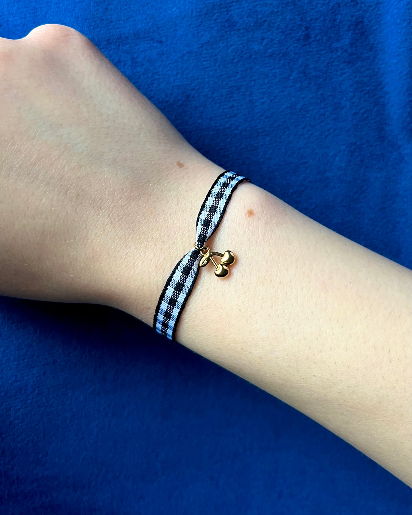 Bracelet VICHY Noir / Fin