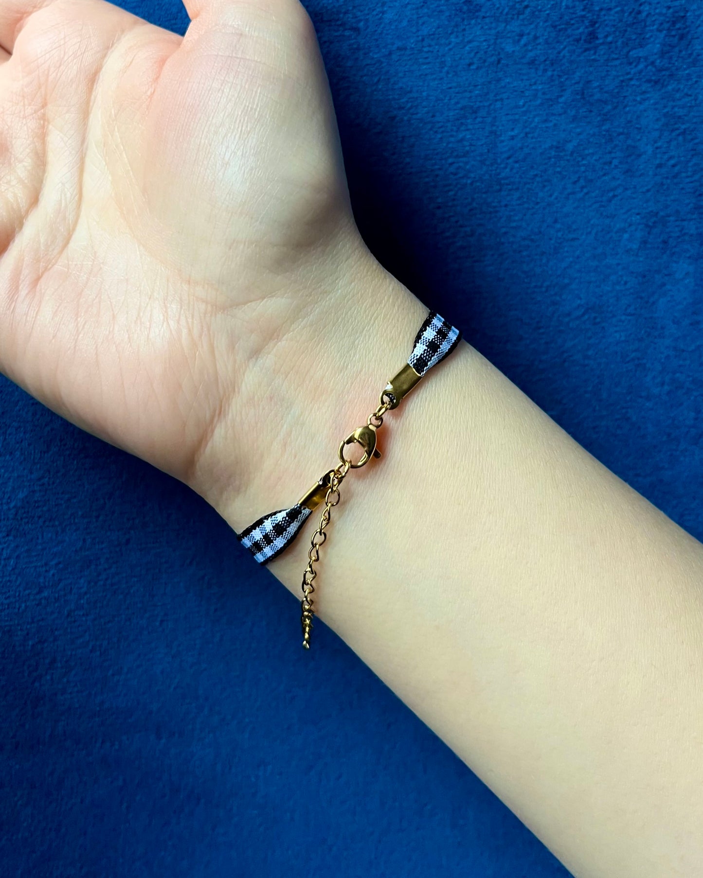 Bracelet VICHY Noir / Fin