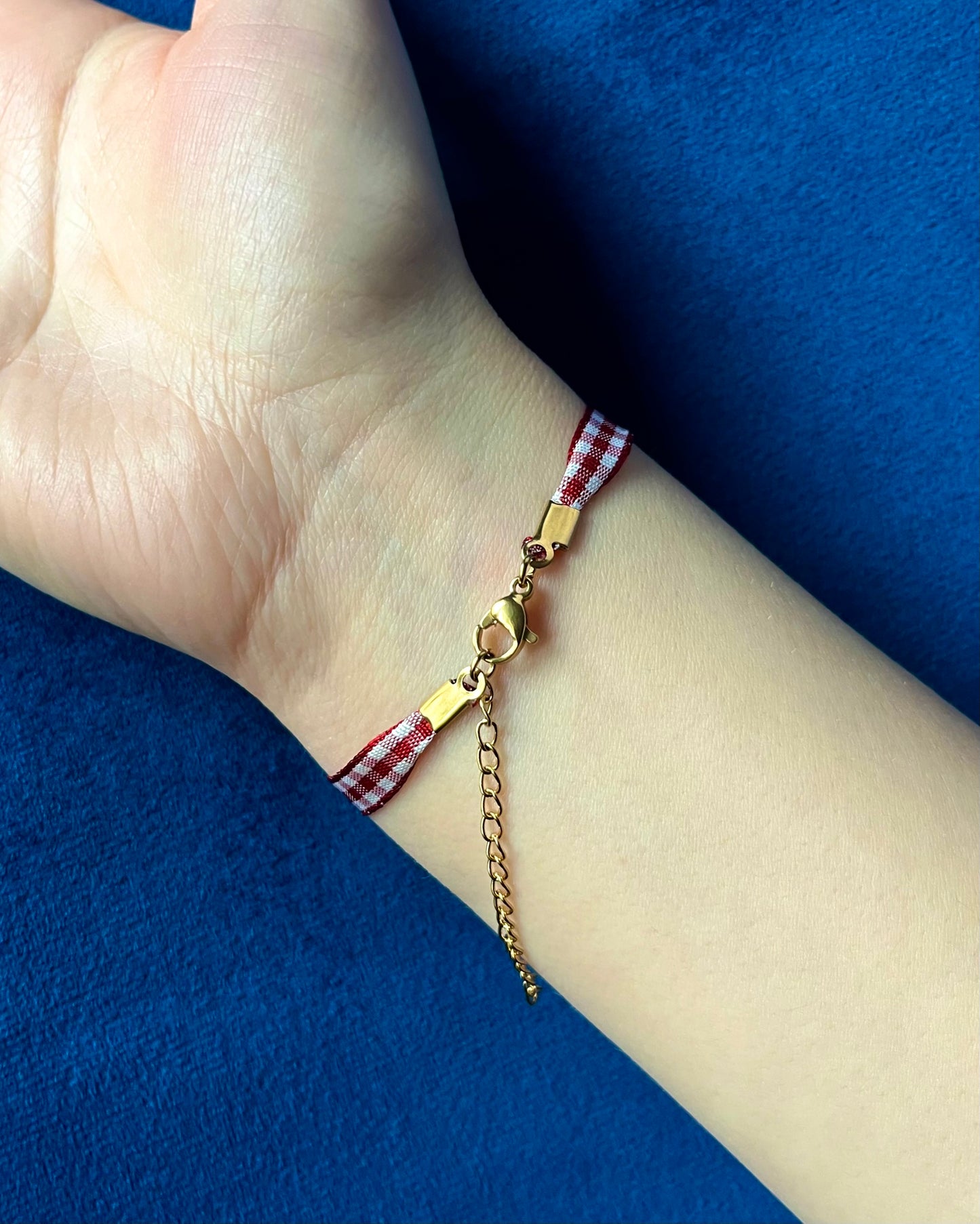 Bracelet VICHY Rouge / Fin