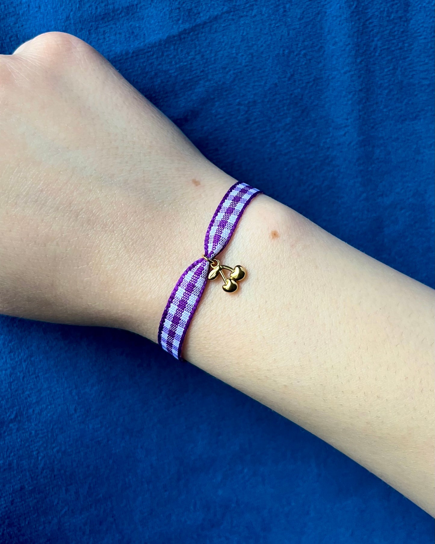 Bracelet VICHY Violet / Fin