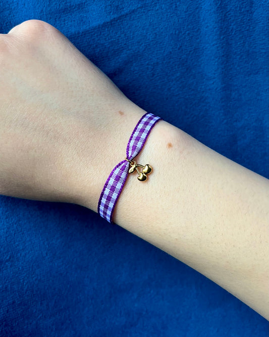 Bracelet VICHY Violet / Fin