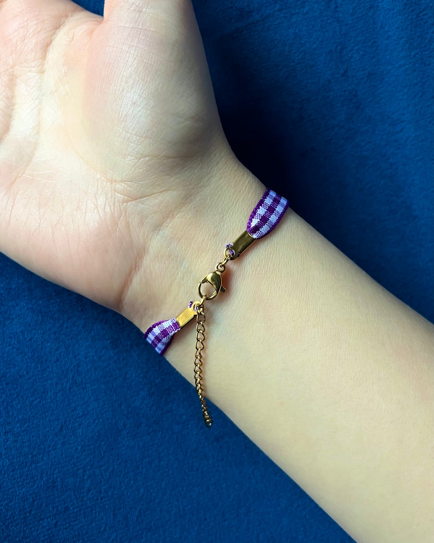 Bracelet VICHY Violet / Fin