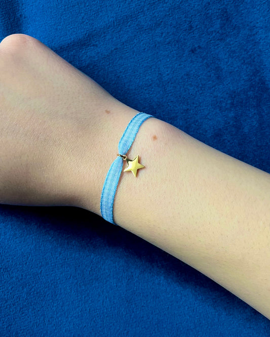 Bracelet VICHY Bleu clair /  Fin