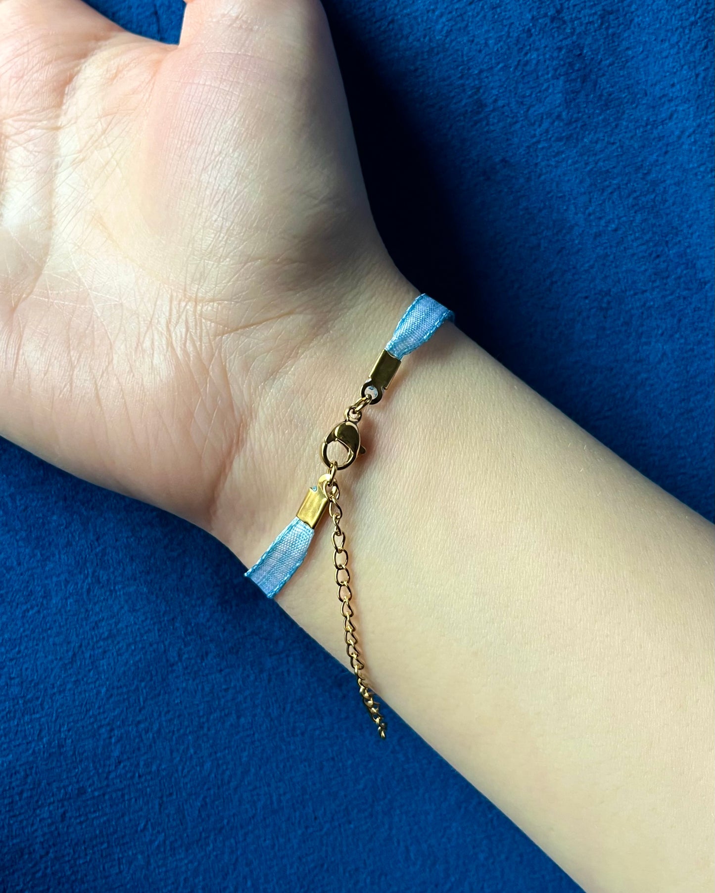 Bracelet VICHY Bleu clair /  Fin