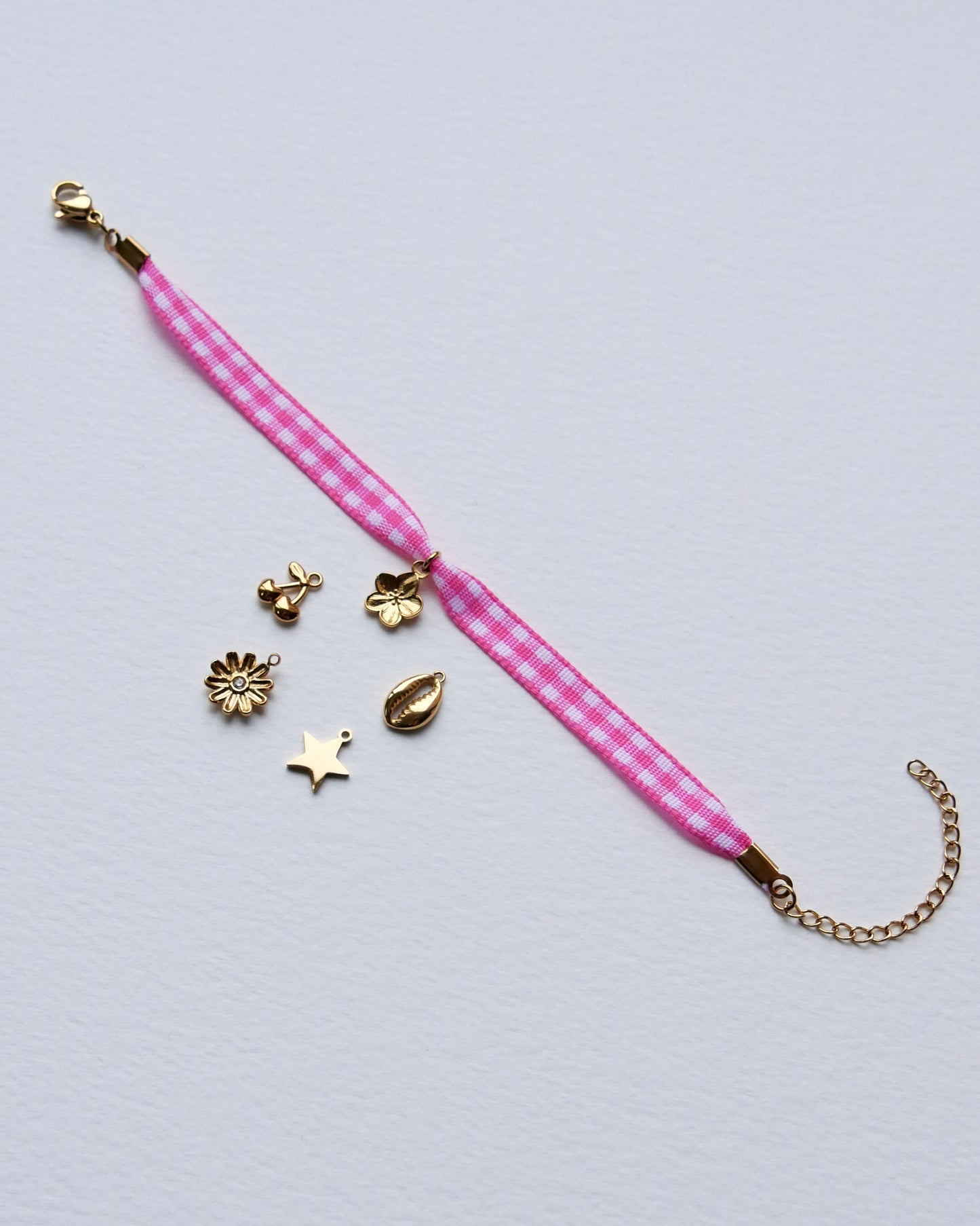 Bracelet VICHY Rose / Fin