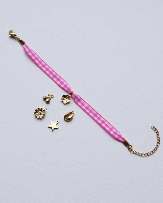 Bracelet VICHY Rose / Fin