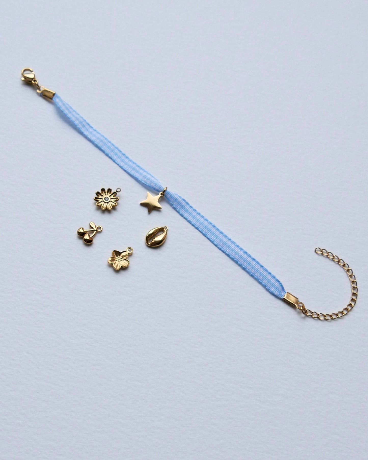 Bracelet VICHY Bleu clair /  Fin