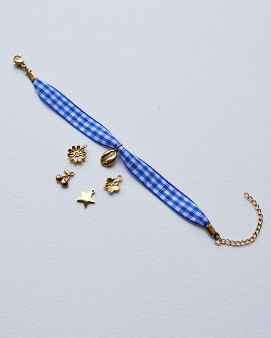 Bracelet VICHY Bleu foncé / Épais