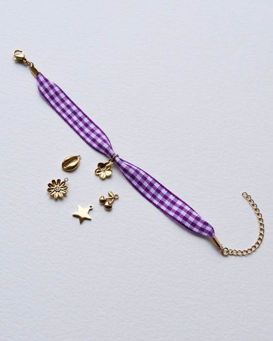 Bracelet VICHY Violet / Épais